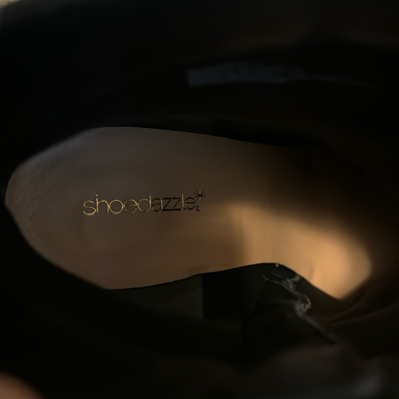 Shoe Dazzle - Black Leather Ankle Boots - Size 12 - Picture 4 of 4